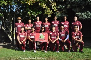 Harvard CC, with a banner of a key supporter, the Hit Wicket Sports Bar & Restaurant (a great place !)