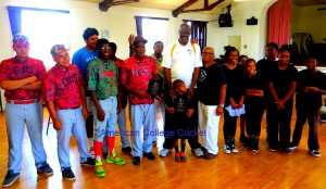 Coach Gerald Pickens & Mustafa Khan receiving their American College Cricket Hall of Fame Induction Awards in 2014, with CBats Baseball boys, & Mama Sheenaway & some of the Sheenaway school kids. Photo by David Sentance