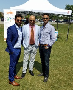 Hassan Mirza, Lloyd Jodah Aand Farhan Khan at last year's Canadian College Cricket Nationals