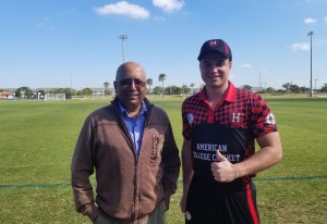Vjota, with LLoyd, American College Cricket Founder and President.